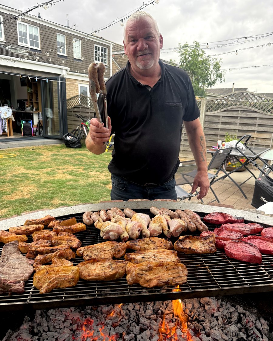 Stu at his grill